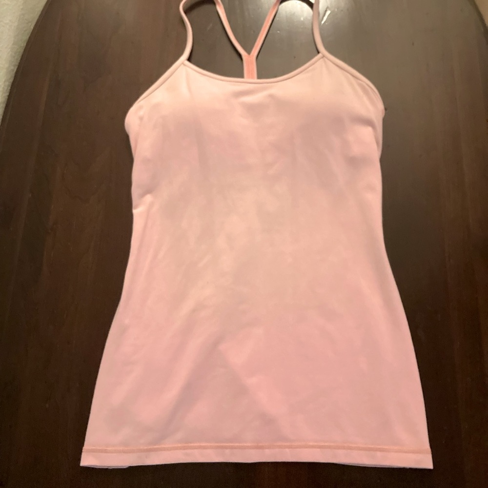 Women's Lululemon Spaghetti Strap Halter Long Tank Top Shirt Pink Size Medium M